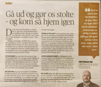 Stærkt reference til Holstebro Roklub i dagens leder i Dagbladet