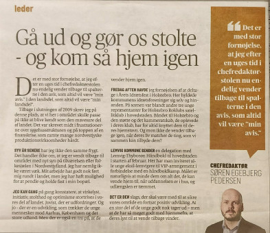 Strkt reference til Holstebro Roklub i dagens leder i Dagbladet